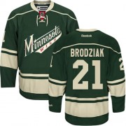 Minnesota Wild ＃21 Men's Kyle Brodziak Reebok Premier Green Third Jersey