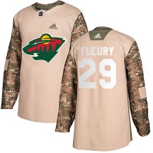 Minnesota Wild Youth Marc-Andre Fleury Adidas Authentic Camo Veterans Day Practice Jersey