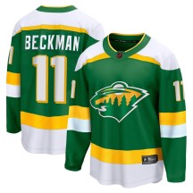 Minnesota Wild Youth Adam Beckman Fanatics Branded Breakaway Green Special Edition 2.0 Jersey