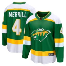 Minnesota Wild Youth Jon Merrill Fanatics Branded Breakaway Green Special Edition 2.0 Jersey