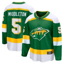 Minnesota Wild Youth Jake Middleton Fanatics Branded Breakaway Green Special Edition 2.0 Jersey