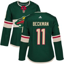 Minnesota Wild Women's Adam Beckman Adidas Authentic Green Home Jersey
