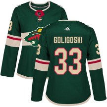 Minnesota Wild Women's Alex Goligoski Adidas Authentic Green Home Jersey