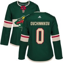 Minnesota Wild Women's Dmitry Ovchinnikov Adidas Authentic Green Home Jersey