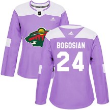Minnesota Wild Women's Zach Bogosian Adidas Authentic Purple Fights Cancer Practice Jersey