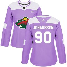 Minnesota Wild Women's Marcus Johansson Adidas Authentic Purple Fights Cancer Practice Jersey
