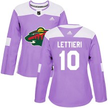Minnesota Wild Women's Vinni Lettieri Adidas Authentic Purple Fights Cancer Practice Jersey