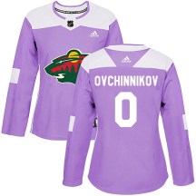 Minnesota Wild Women's Dmitry Ovchinnikov Adidas Authentic Purple Fights Cancer Practice Jersey