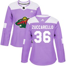 Minnesota Wild Women's Mats Zuccarello Adidas Authentic Purple Fights Cancer Practice Jersey