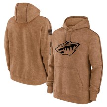 Minnesota Wild Youth Brown 2023 Salute to Service Club Pullover Hoodie