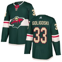 Minnesota Wild Youth Alex Goligoski Adidas Authentic Green Home Jersey