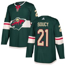 Minnesota Wild Youth Carson Soucy Adidas Authentic Green Home Jersey