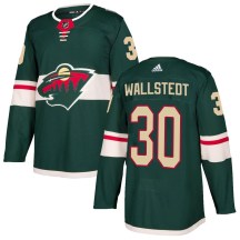 Minnesota Wild Youth Jesper Wallstedt Adidas Authentic Green Home Jersey