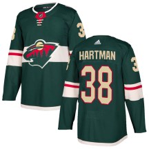 Minnesota Wild Men's Ryan Hartman Adidas Authentic Green Home Jersey