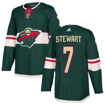 Minnesota Wild Men's Chris Stewart Adidas Authentic Green Home Jersey
