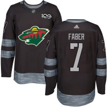 Minnesota Wild Youth Brock Faber Authentic Black 1917-2017 100th Anniversary Jersey