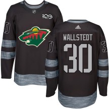 Minnesota Wild Youth Jesper Wallstedt Authentic Black 1917-2017 100th Anniversary Jersey