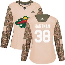 Minnesota Wild Women's Ryan Hartman Adidas Authentic Camo Veterans Day Practice Jersey