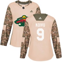 Minnesota Wild Women's Mikko Koivu Adidas Authentic Camo Veterans Day Practice Jersey