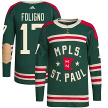 Minnesota Wild Youth Marcus Foligno Adidas Authentic Green 2022 Winter Classic Player Jersey