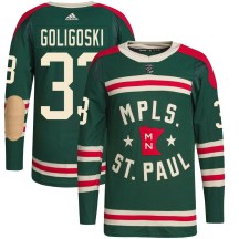 Minnesota Wild Youth Alex Goligoski Adidas Authentic Green 2022 Winter Classic Player Jersey