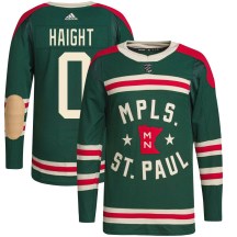 Minnesota Wild Youth Hunter Haight Adidas Authentic Green 2022 Winter Classic Player Jersey