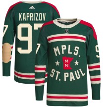 Minnesota Wild Youth Kirill Kaprizov Adidas Authentic Green 2022 Winter Classic Player Jersey