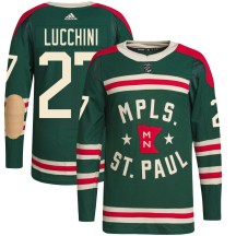 Minnesota Wild Youth Jacob Lucchini Adidas Authentic Green 2022 Winter Classic Player Jersey