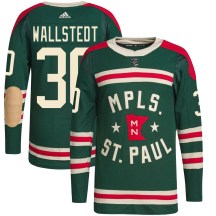 Minnesota Wild Youth Jesper Wallstedt Adidas Authentic Green 2022 Winter Classic Player Jersey