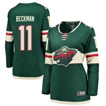 Minnesota Wild Women's Adam Beckman Fanatics Branded Breakaway Green Home Jersey