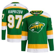 Minnesota Wild Youth Kirill Kaprizov Adidas Authentic Green Reverse Retro 2.0 Jersey