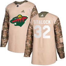 Minnesota Wild Men's Alex Stalock Adidas Authentic Camo Veterans Day Practice Jersey