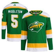 Minnesota Wild Men's Jake Middleton Adidas Authentic Green Reverse Retro 2.0 Jersey