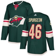 Minnesota Wild Youth Jared Spurgeon Adidas Authentic Green Home Jersey
