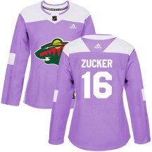 Minnesota Wild Women's Jason Zucker Adidas Authentic Purple Fights Cancer Practice Jersey