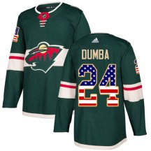 Minnesota Wild Men's Matt Dumba Adidas Authentic Green USA Flag Fashion Jersey